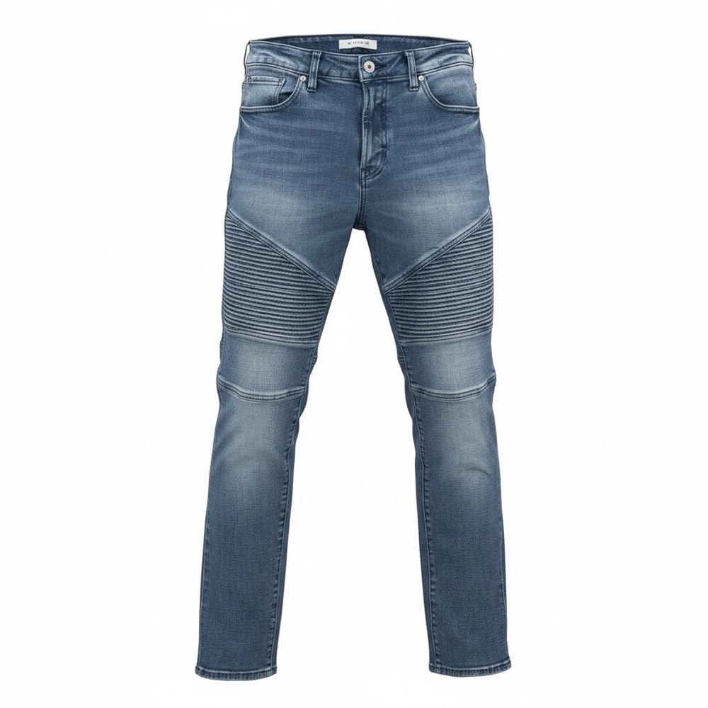 PacSun Stacked Skinny Moto Biker Jeans Mens 32x30 Light Wash Y2K Stretch